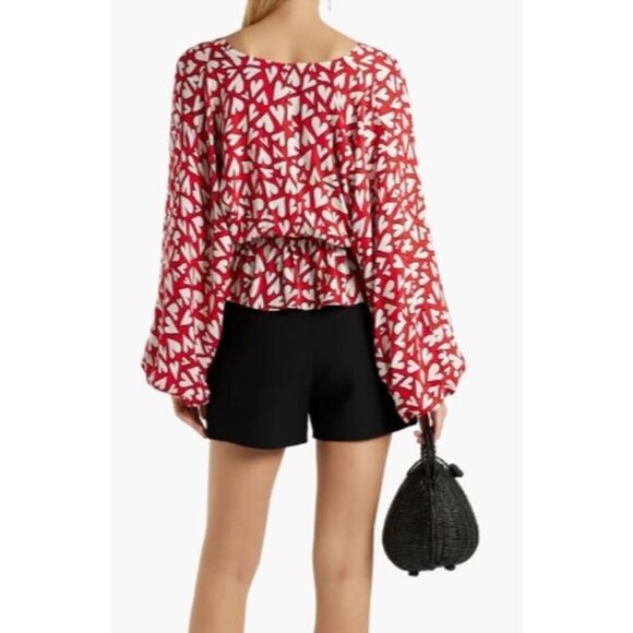 Rhode Mila Wrap-Effect Heart Blouse Sz. M - Picture 3 of 11